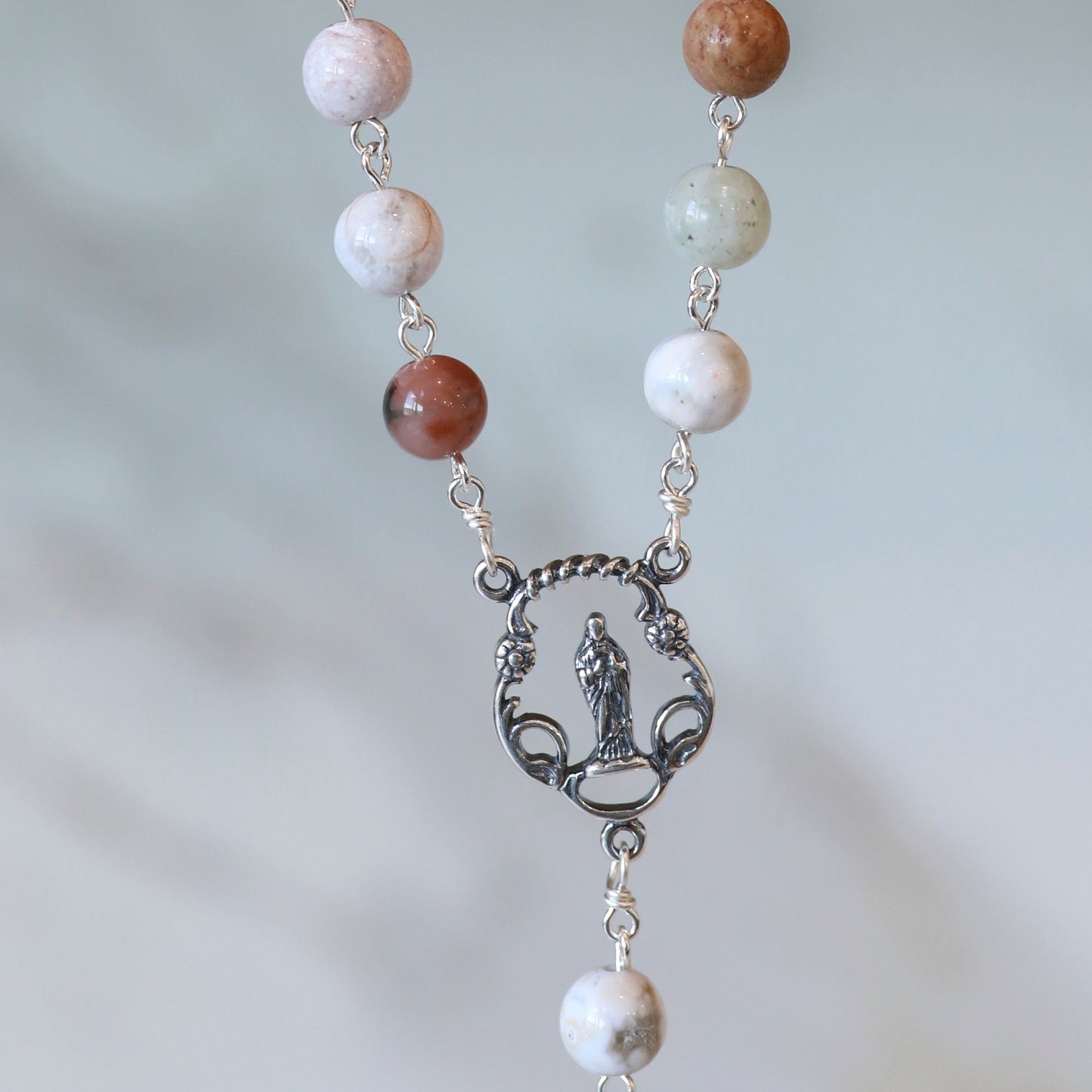 Memory Flower Jewelry | Agate Rosary