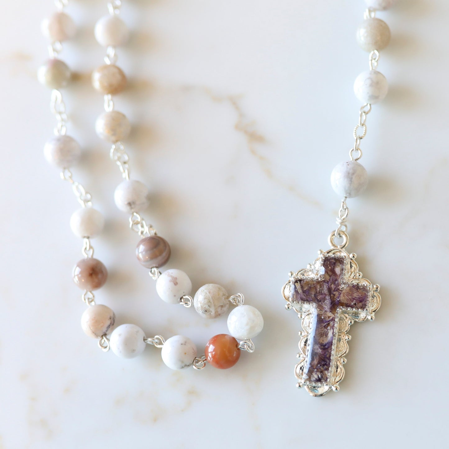 Memory Flower Jewelry | Agate Rosary