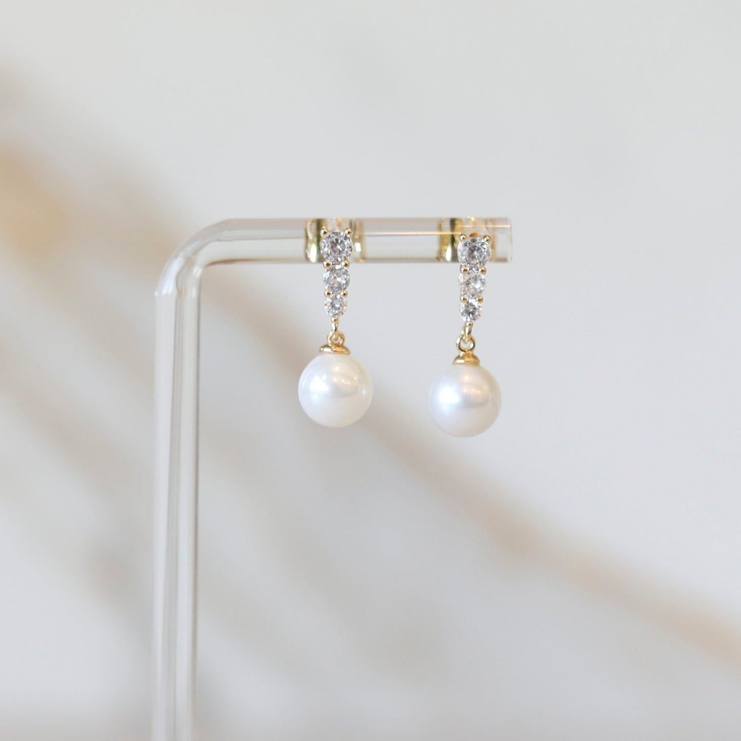 Classic Pearl Drop Earrings with Cubic Zirconia