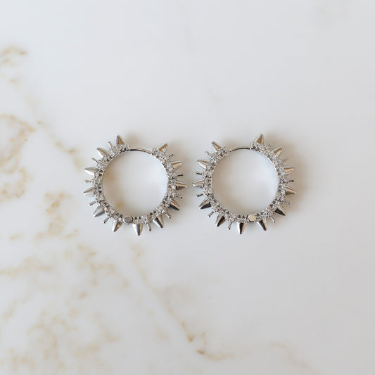 Pave Spike Hoops | Cubic Zirconia
