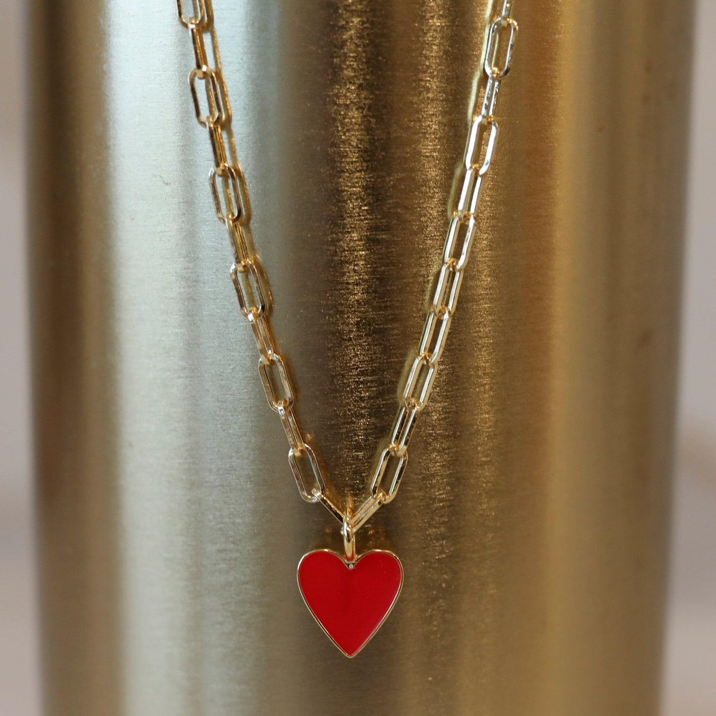 Mini Enamel Heart Layering Necklace