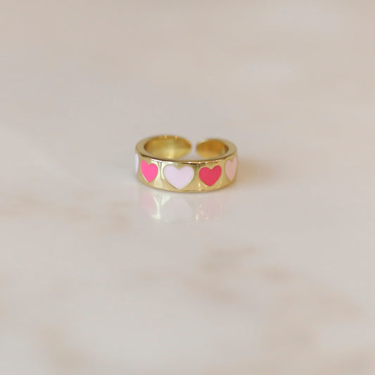 Enamel Heart Ring