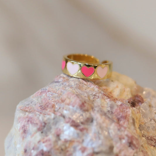 Enamel Heart Ring