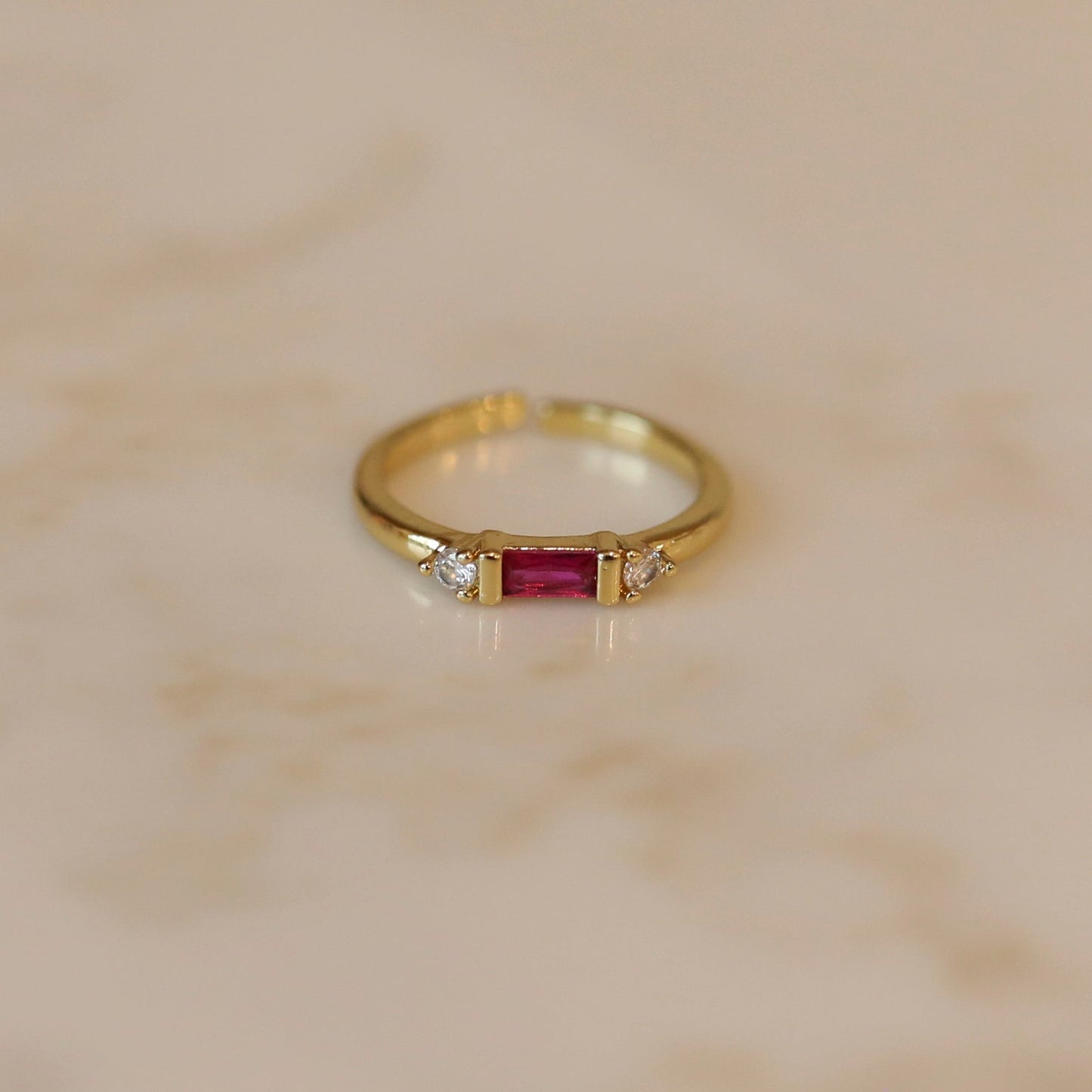 Fuchsia Baguette Ring