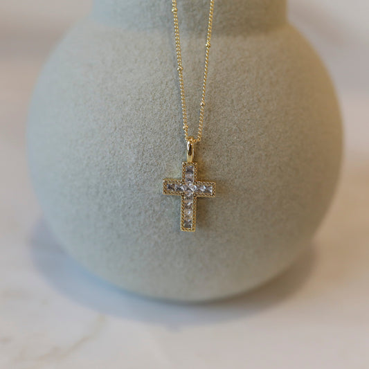 Baguette Cross Necklace