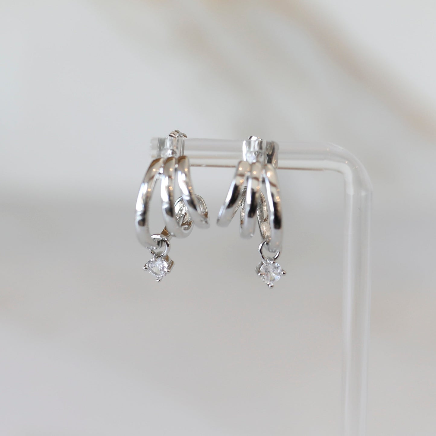 Coil Hoop Earrings in Silver