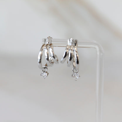 Coil Hoop Earrings in Silver