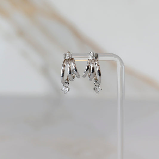 Coil Hoop Earrings in Silver