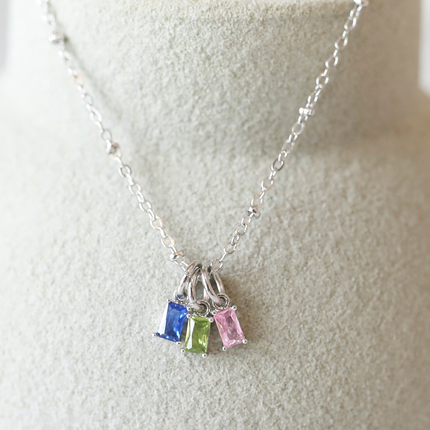 Silver Edition Family Charm Necklace - Three Charms