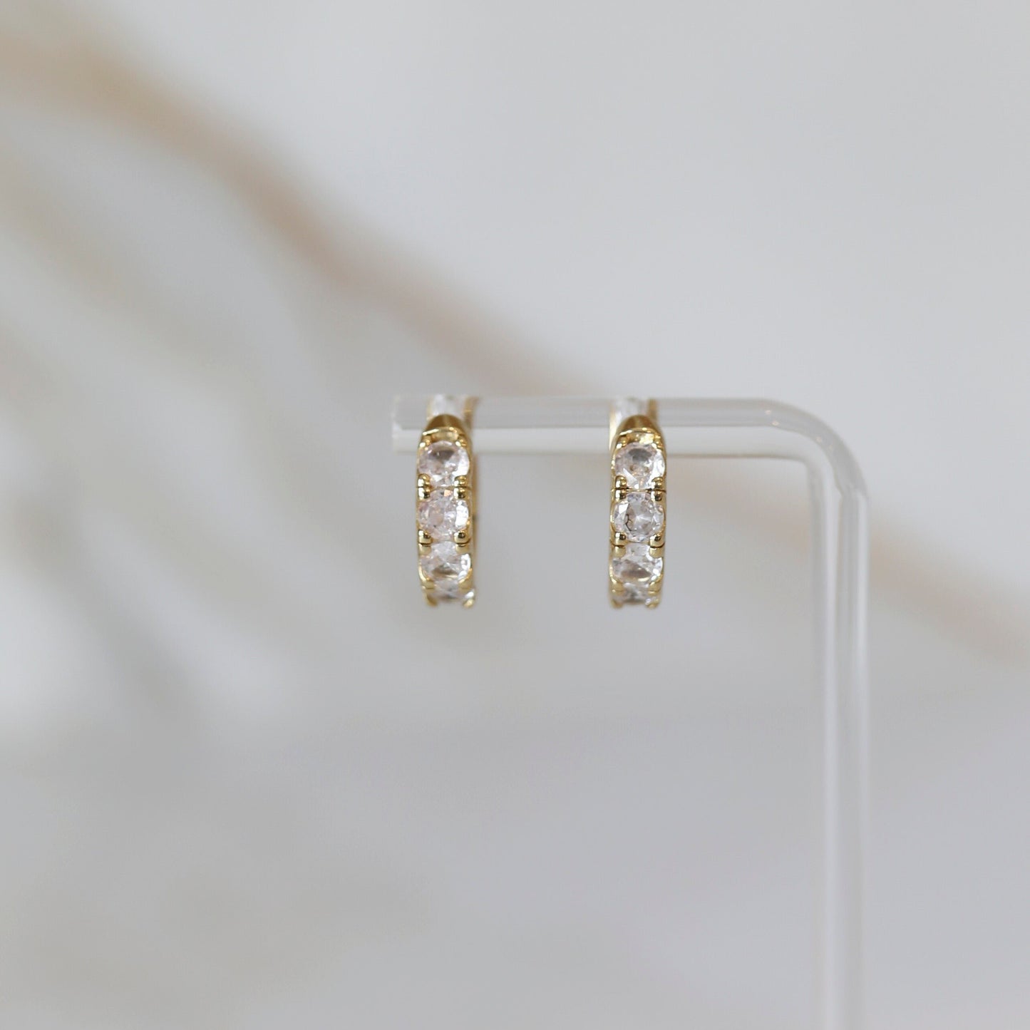 Round Baguette Hoop Earrings