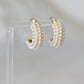 Banded Pearl Hoop Earrings