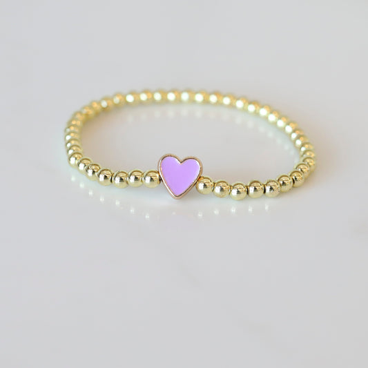 Purple Heart Hematite Stack Bracelet