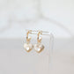 Pearl Fan Heart Hoops