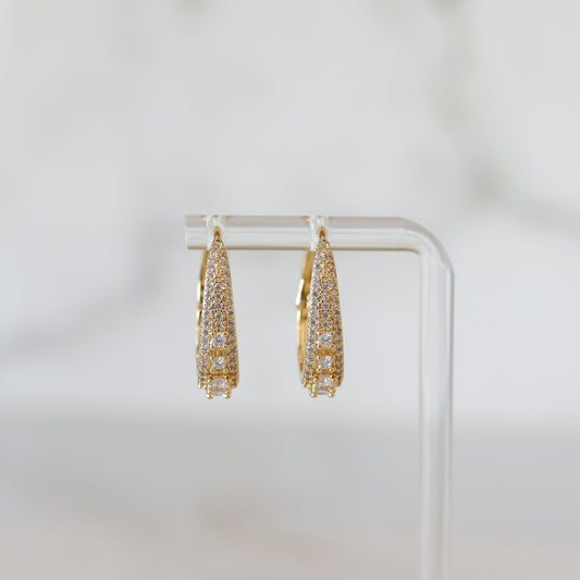Oval Studded Hoops