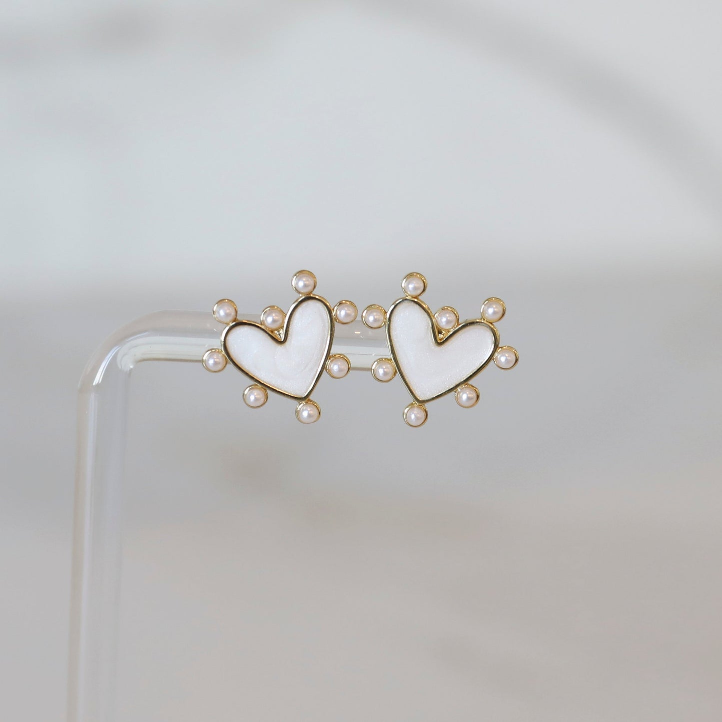 Pearl Heart Studs