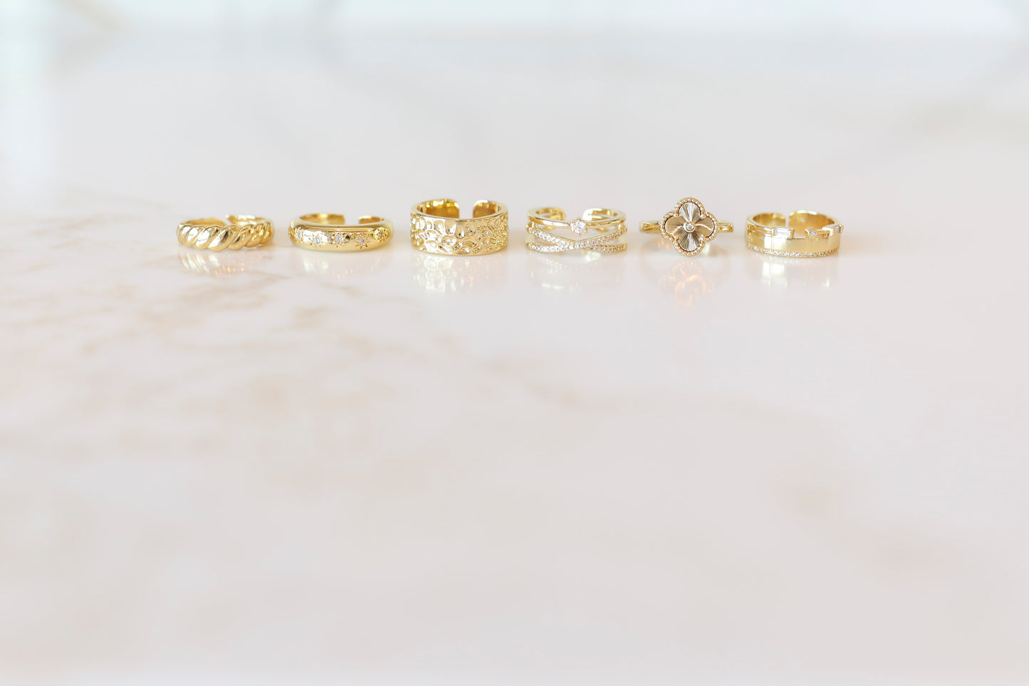 Gold Statement Stacking Rings