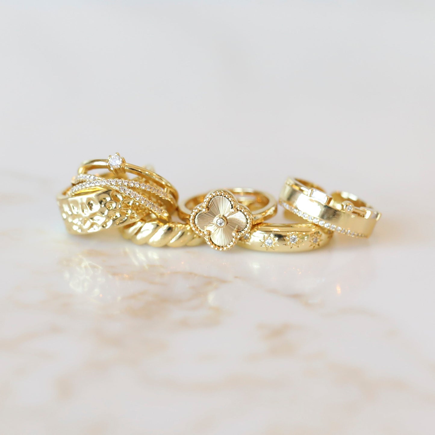 Gold Statement Stacking Rings