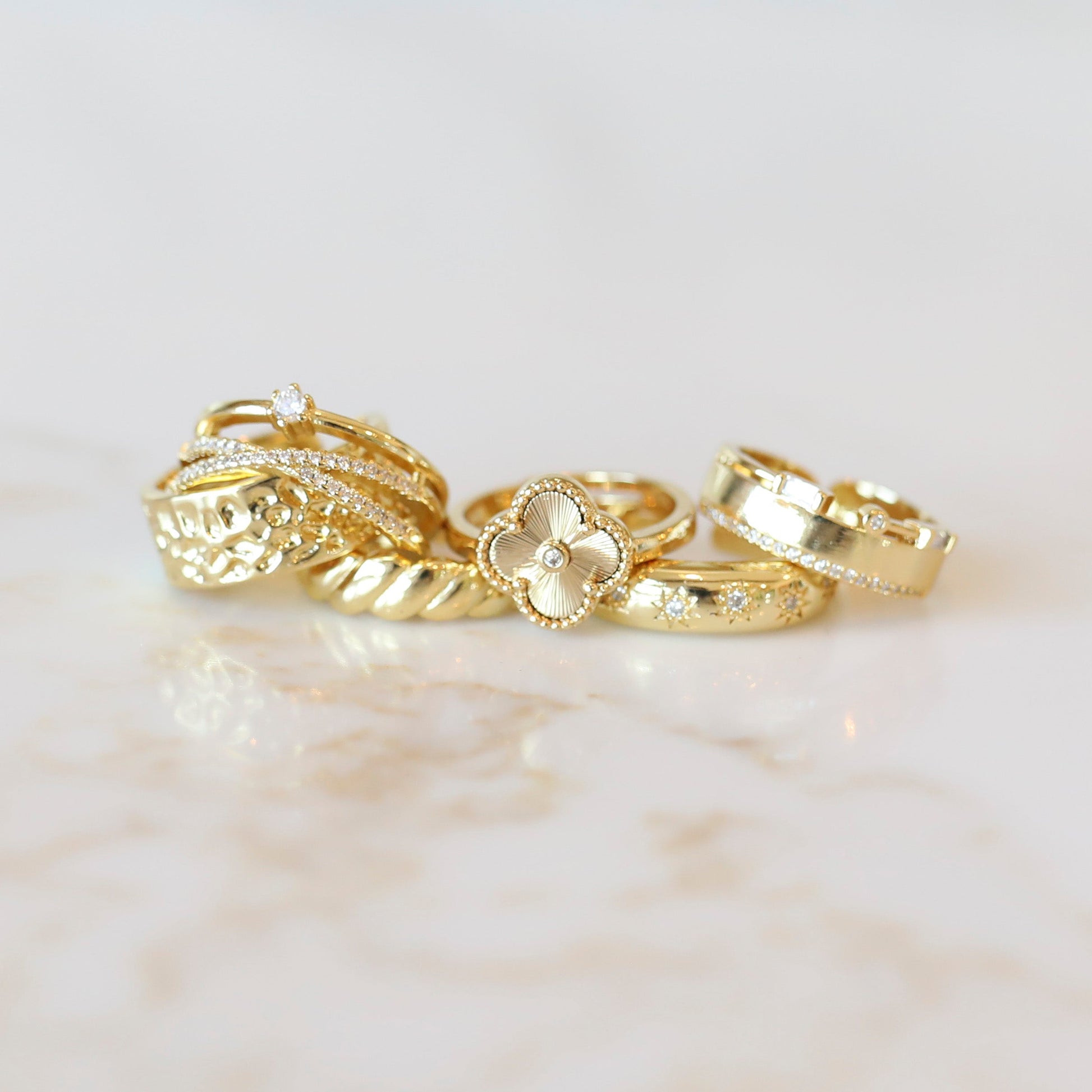Gold Statement Stacking Rings