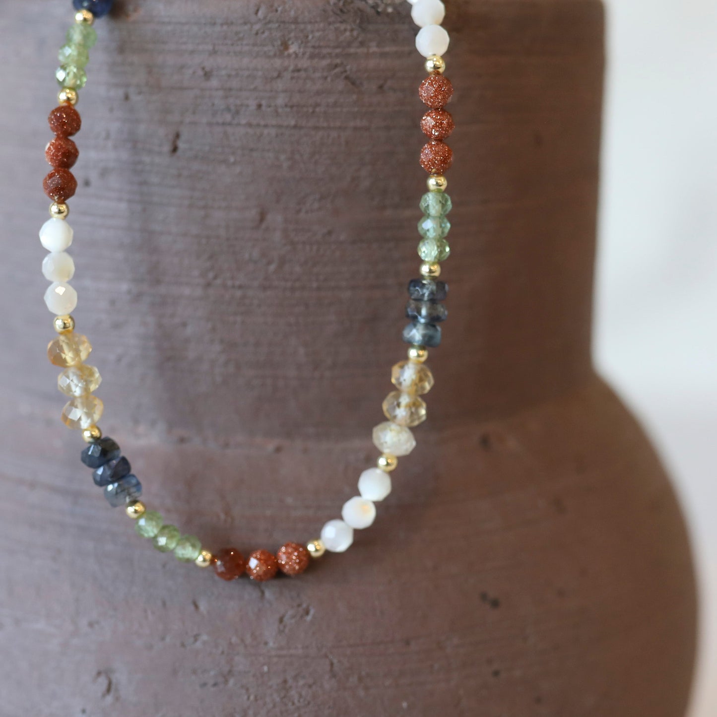 Autumn Gemstone Necklace Triple Pattern