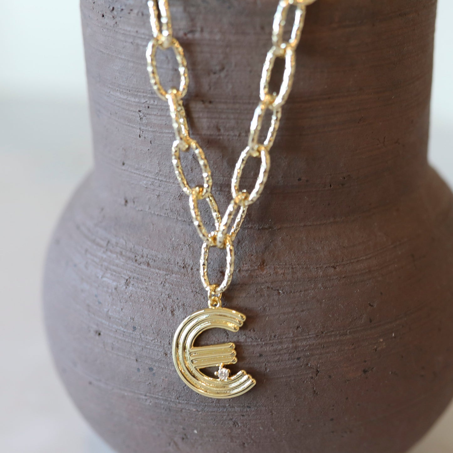 Wave Initial Necklace