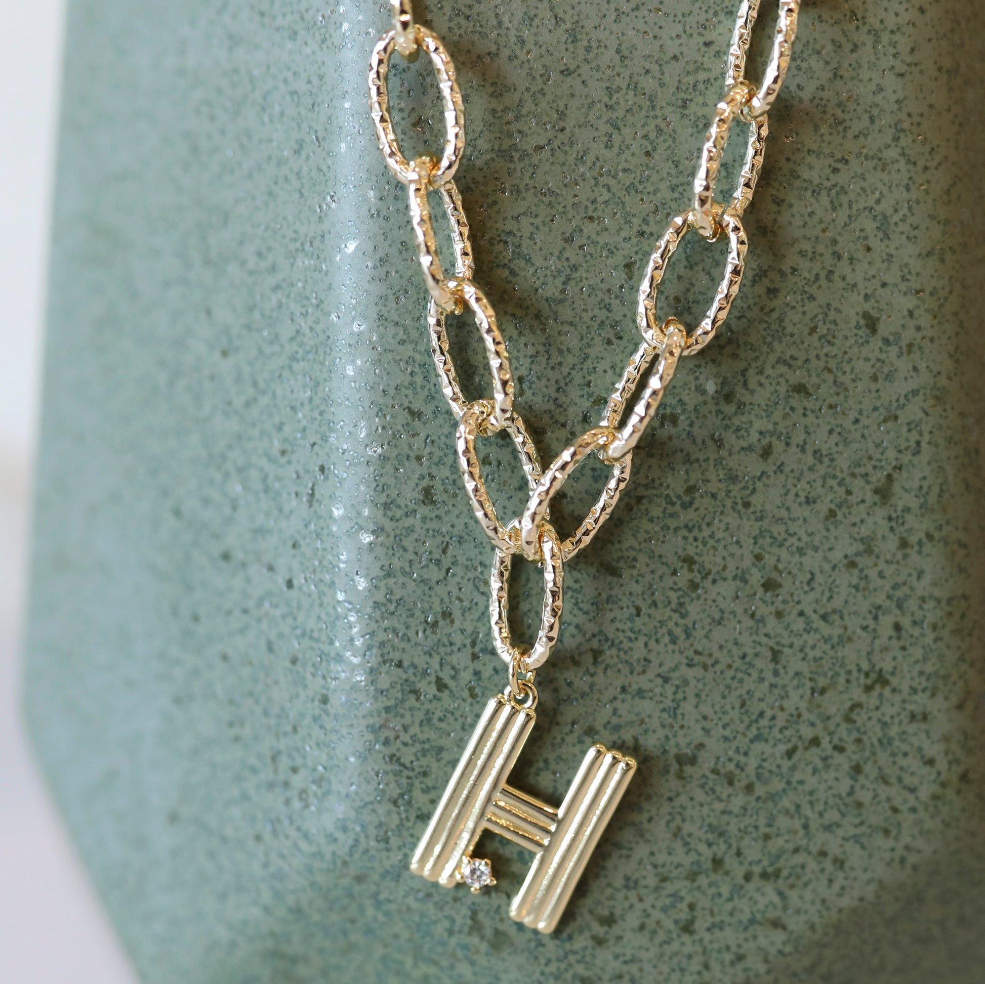 Wave Initial Necklace