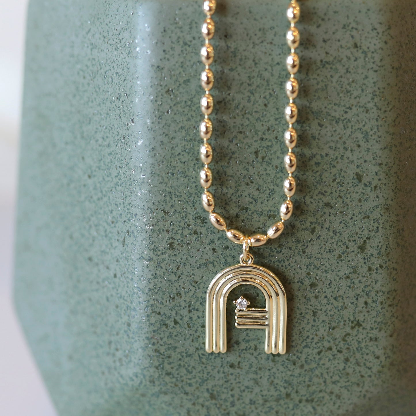 Wave Initial Necklace
