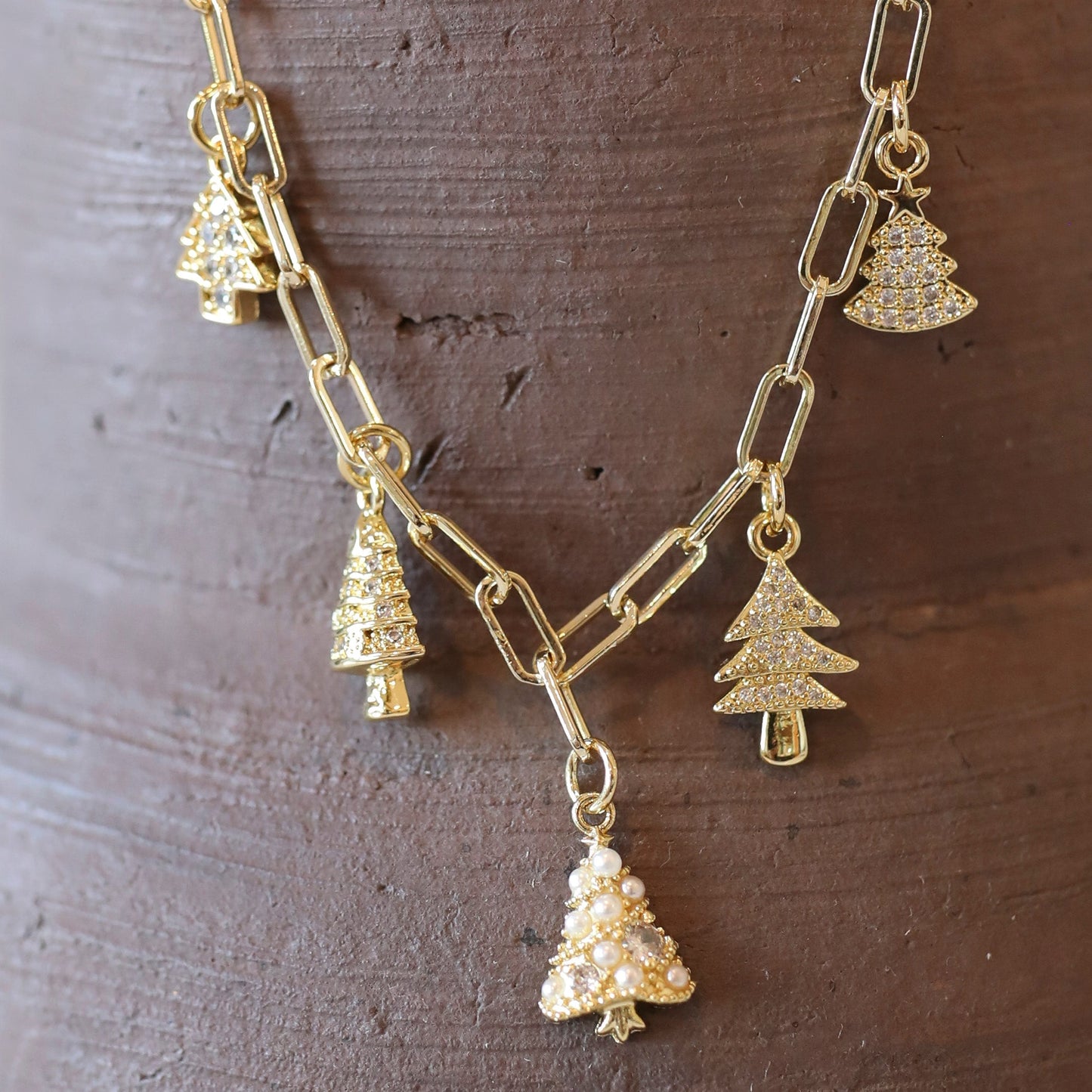 Christmas Tree Charm Necklace