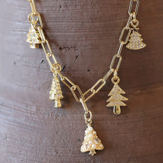 Christmas Tree Charm Necklace
