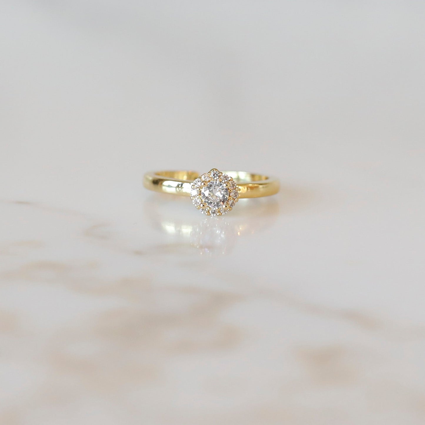 Thin Gold Stacking Ring - Halo