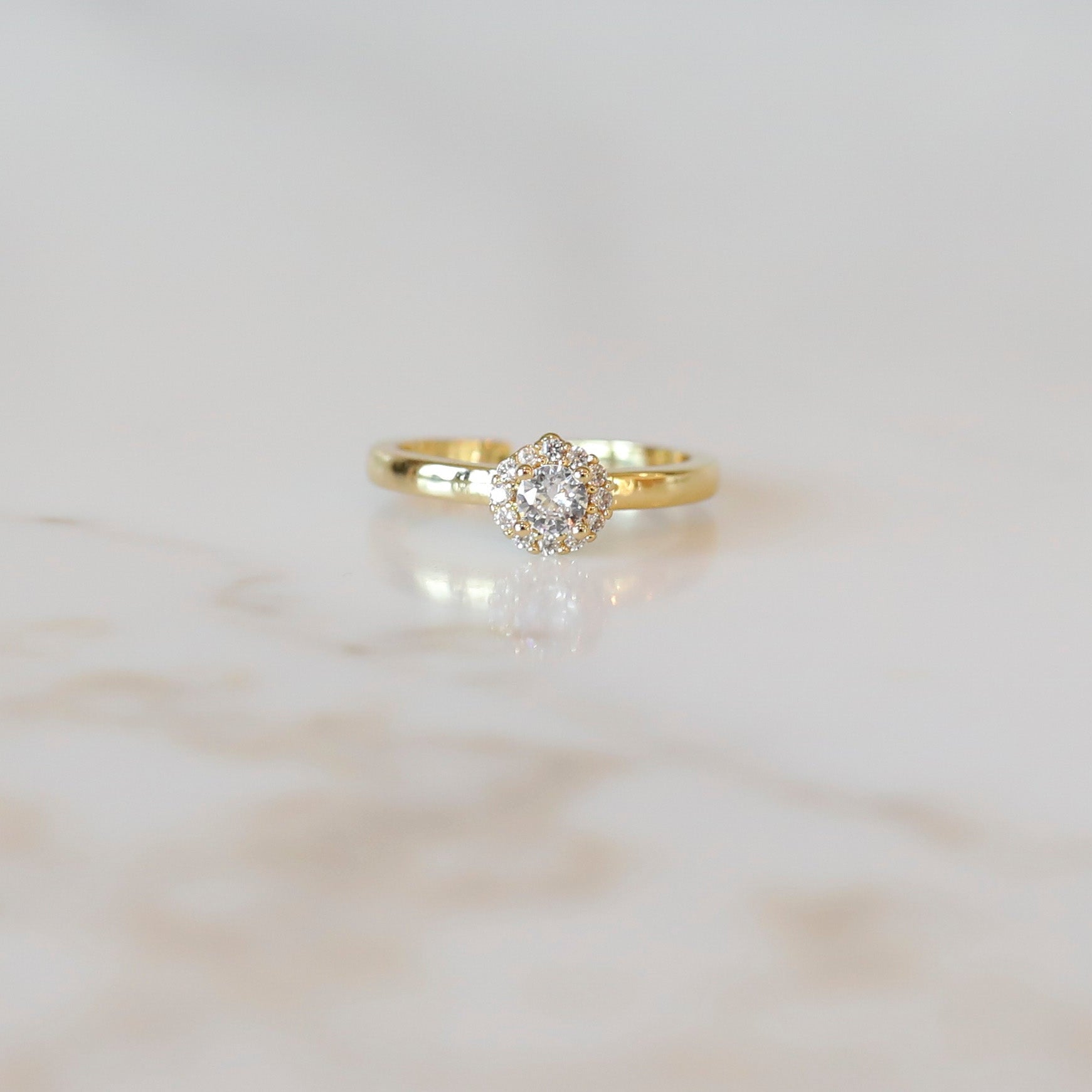 Thin Gold Stacking Ring - Halo