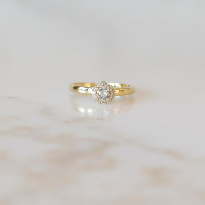 Thin Gold Stacking Ring - Halo