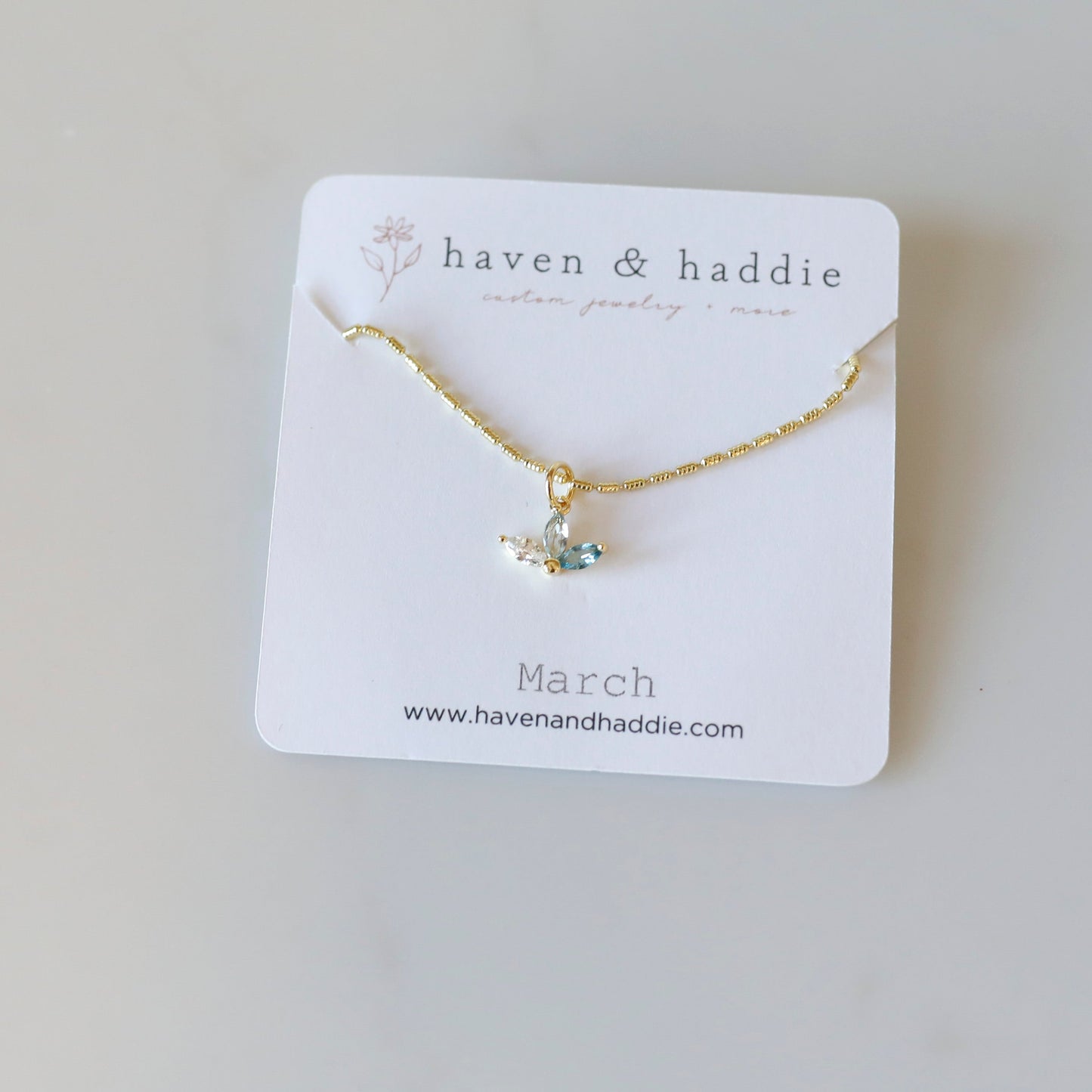 Mini Fan Birthstone Necklace