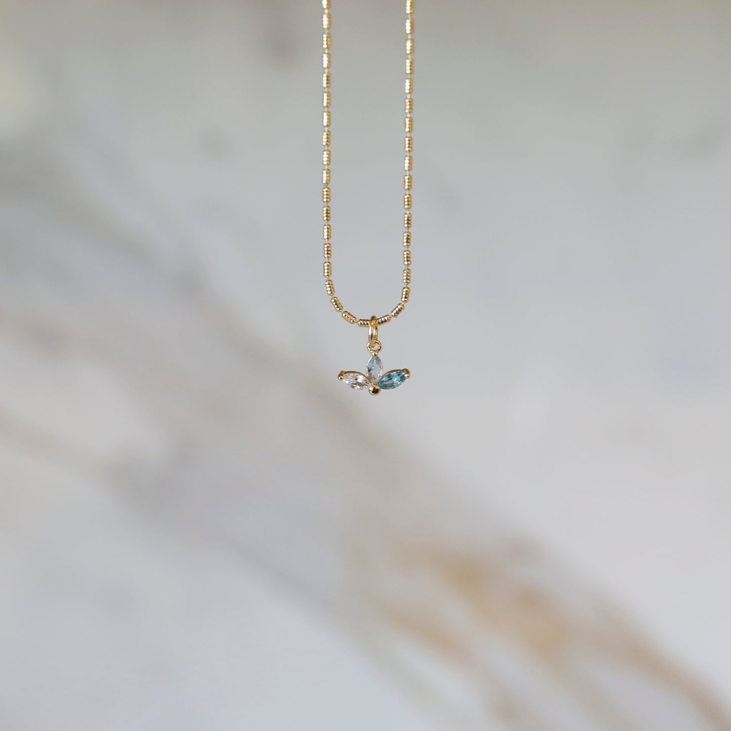 Mini Fan Birthstone Necklace