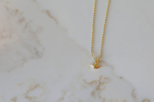 Birthstone Fan Necklace + Birthstone Huggie Hoops Bundle