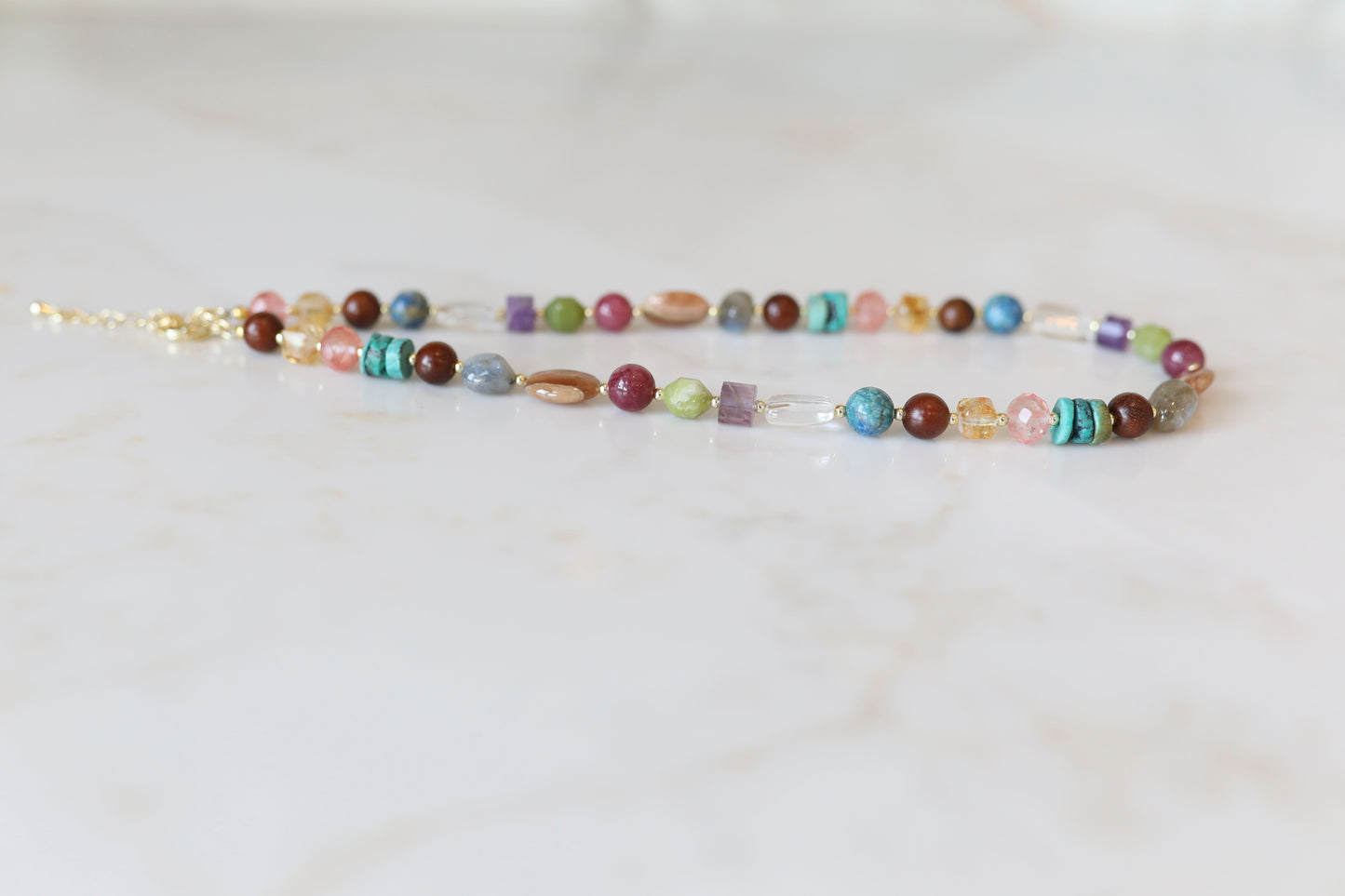 Mixed Gemstone Layering Necklace