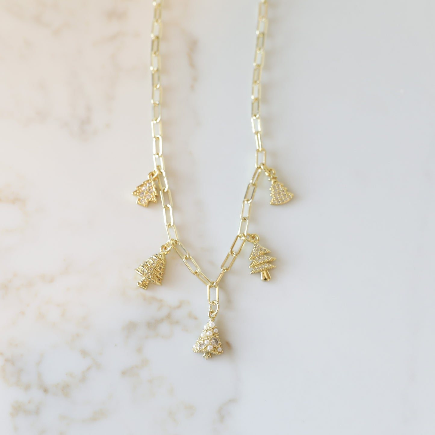 Christmas Tree Charm Necklace