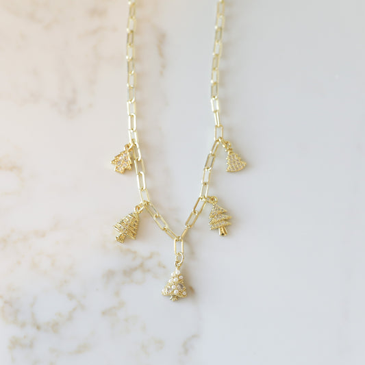 Christmas Tree Charm Necklace