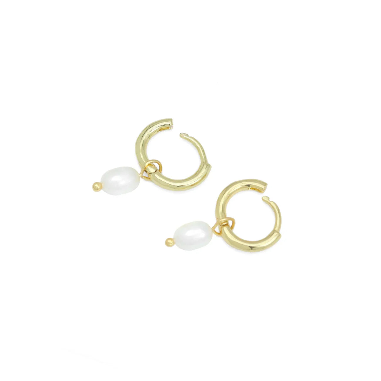 Pearl Drop Huggie Hoops