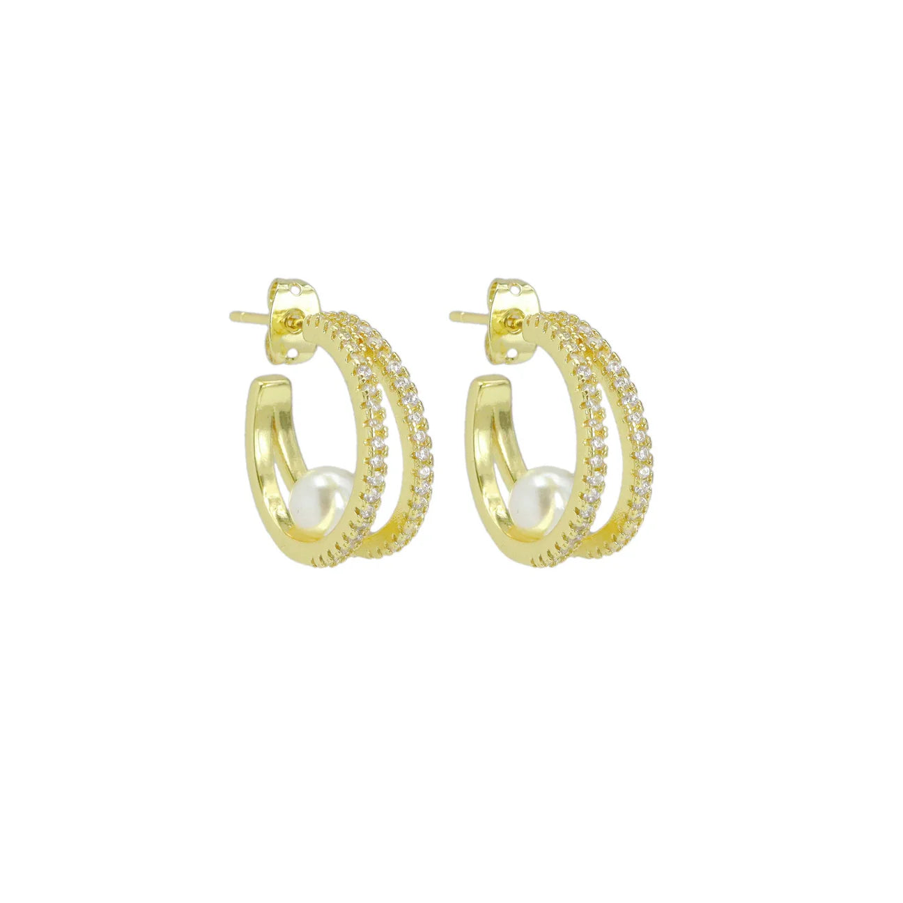 Floating Pearl Hoops