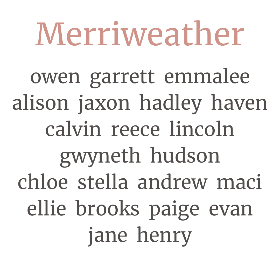 Merriweather font choices