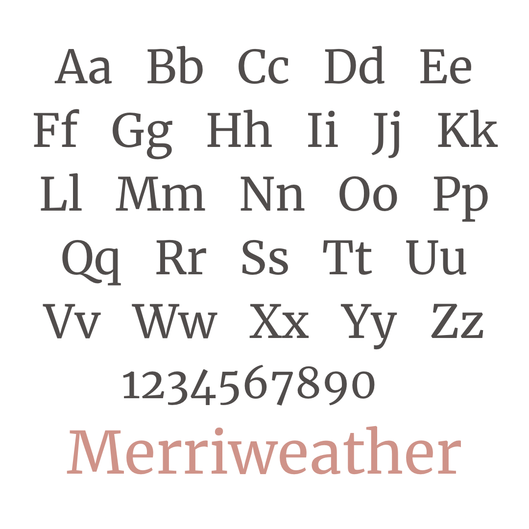 Merriweather font choices
