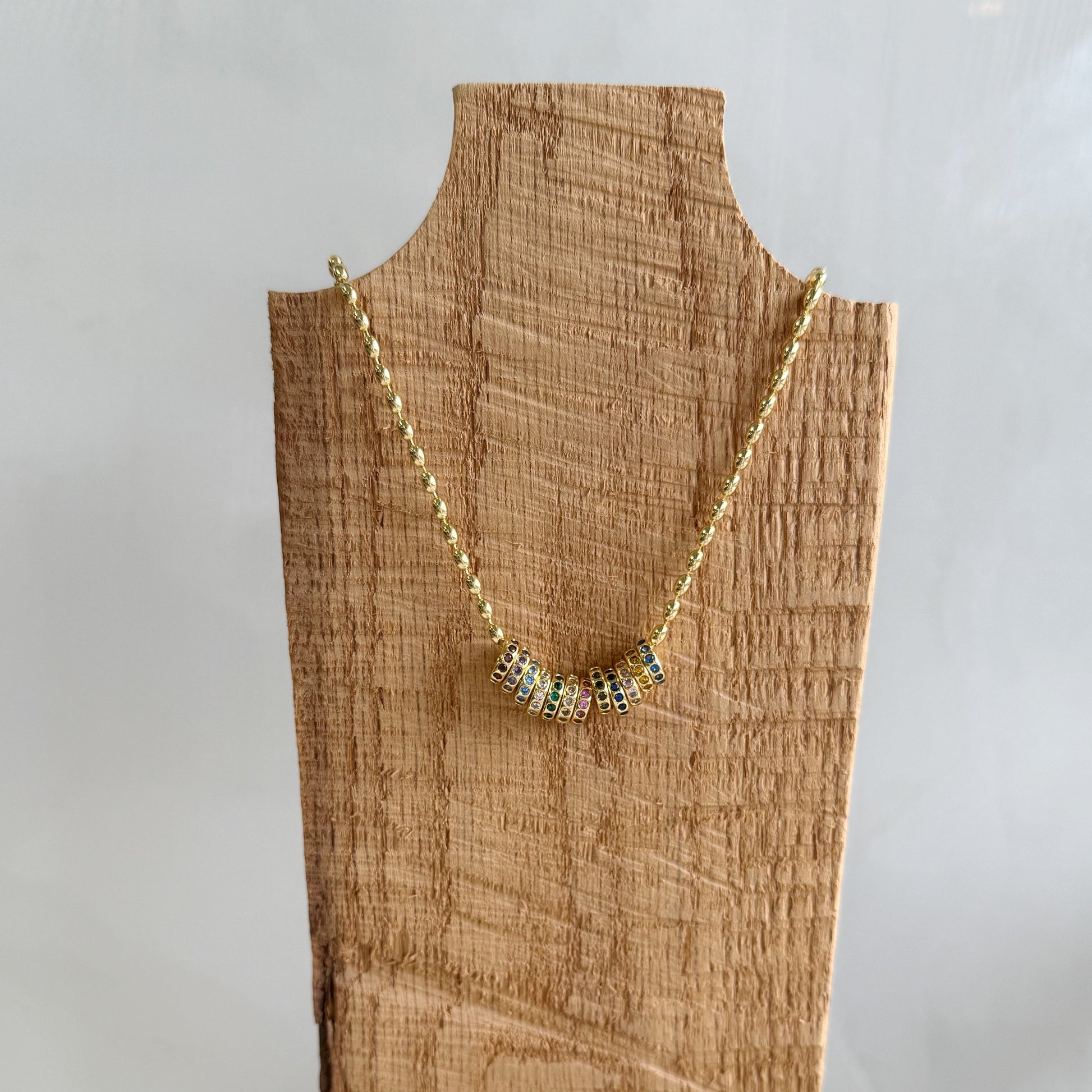 Slide Birthstone Necklace in Gold