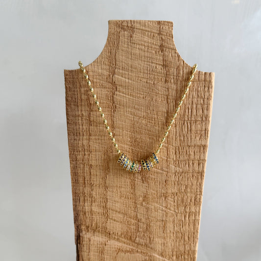 Slide Birthstone Necklace in Gold