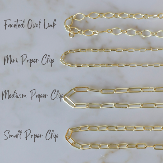 DIY Charm Necklace Paper Clip Chain Options