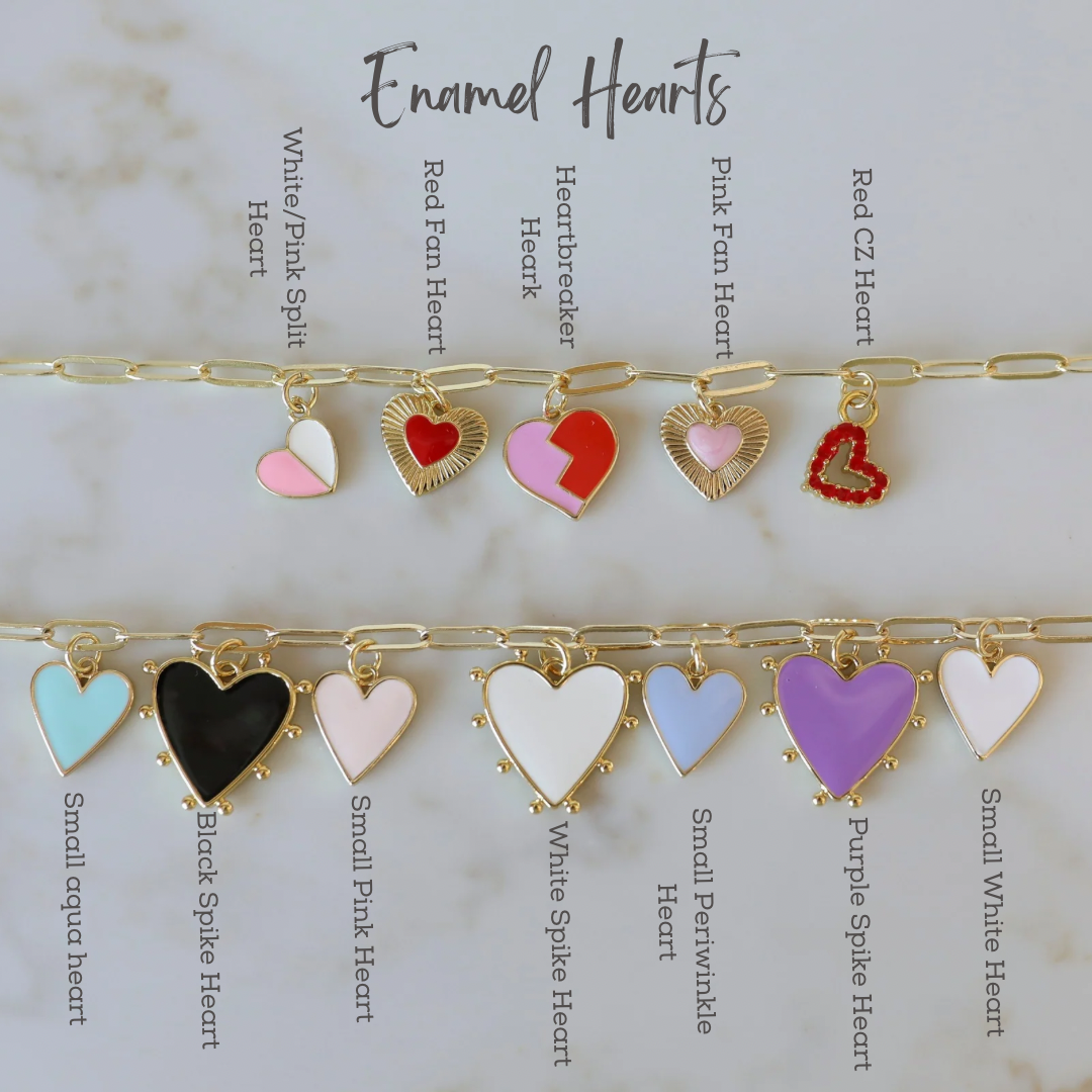 Enamel Hart Charm Options