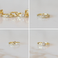 Set of gold rings with diamond accents 