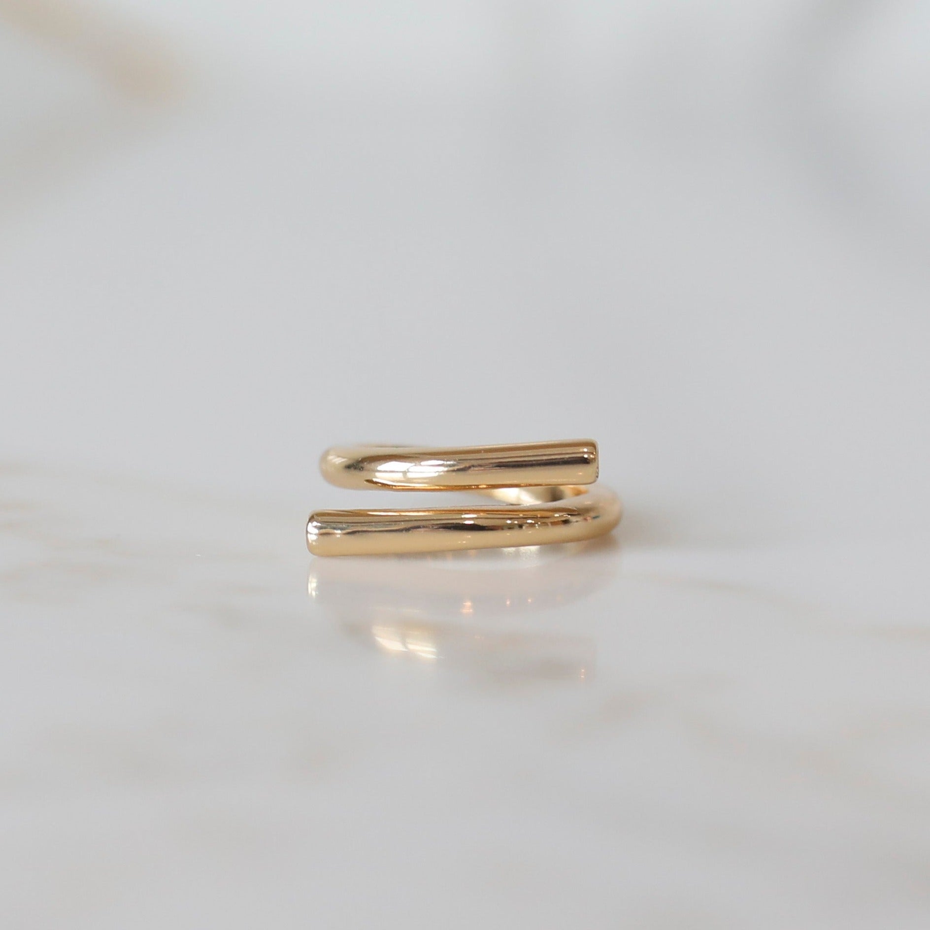 This trendy Minimalist Ring is a modern twist on a simple gold statement ring