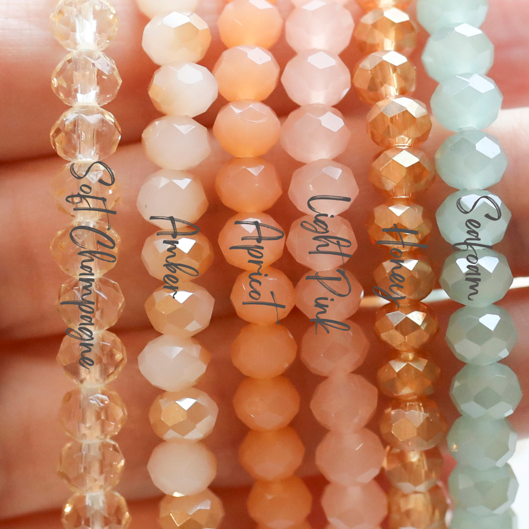 Pastel Personalized Crystal Stack Bracelets
