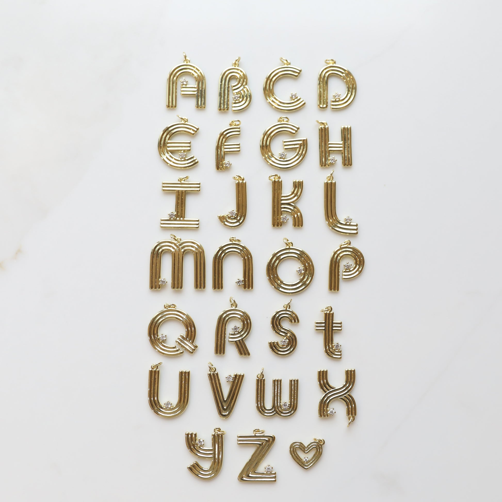 Wave Initial Necklace