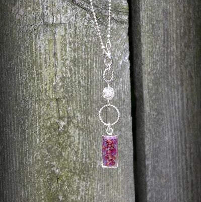Memory Flower Long Crystal Drop Necklace